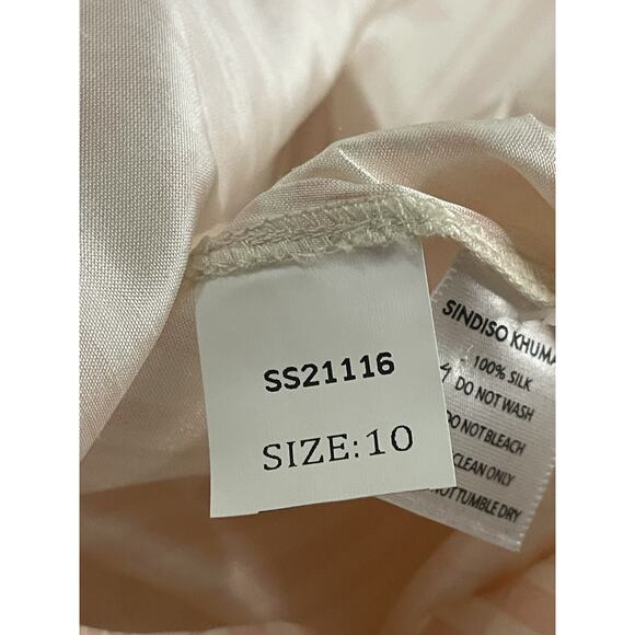 Sindiso Khumalo Raw Silk Designer Pink White Mini Dress Size Small New MSRP$1620 - Picture 14 of 14